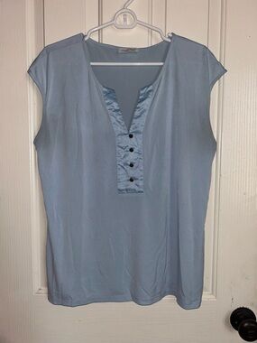 Calvin Klein Women's Cap Sleeve Button-Front Top